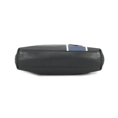 PRADA Logo Shoulder Bag Black/Blue2VH078 Leather