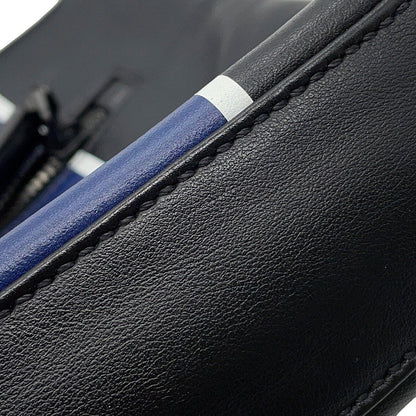 PRADA Logo Shoulder Bag Black/Blue2VH078 Leather