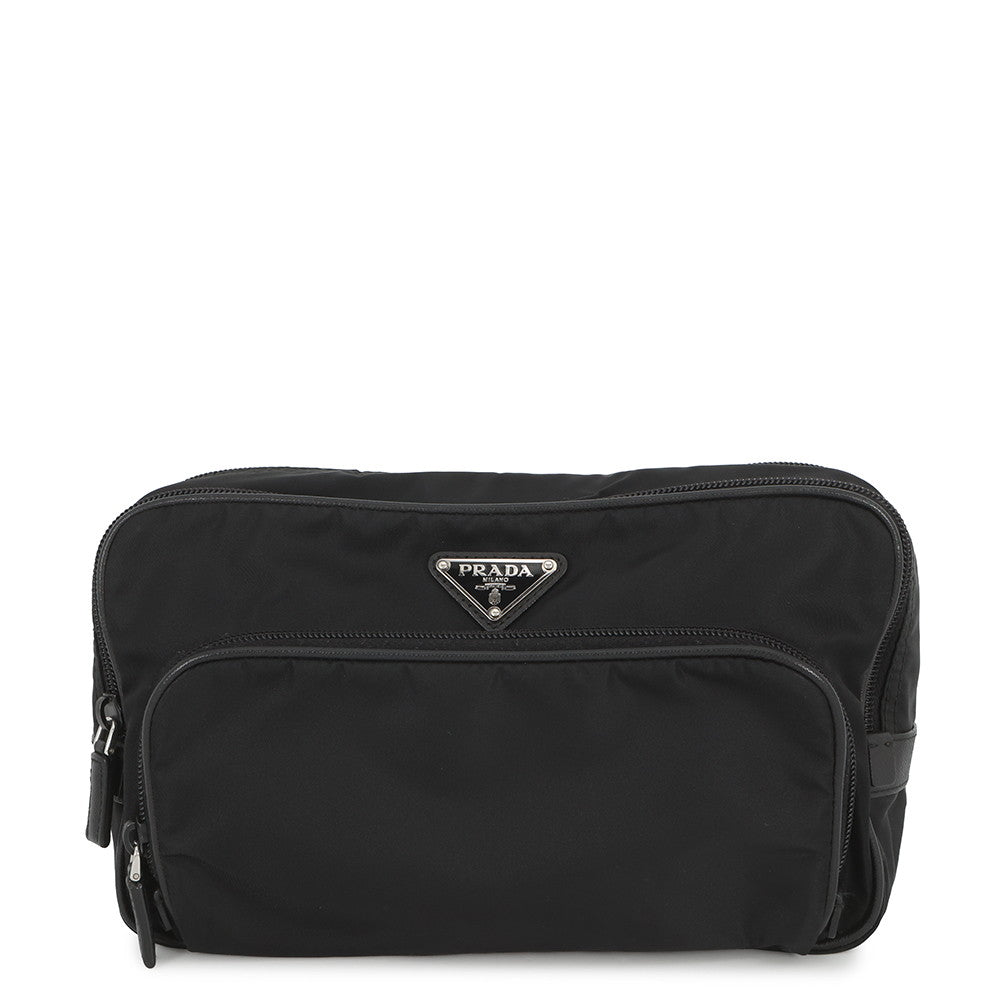 PRADA Logo Clutch Bag Black2N1655 Nylon
