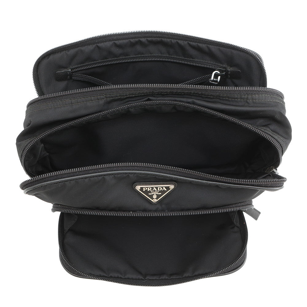 PRADA Logo Clutch Bag Black2N1655 Nylon