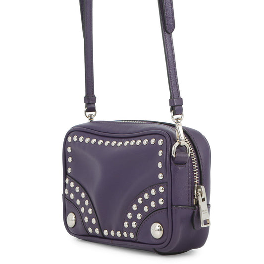 PRADA Studded Camera Bag Shoulder Bag Purple1N1674 Leather