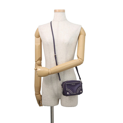 PRADA Studded Camera Bag Shoulder Bag Purple1N1674 Leather
