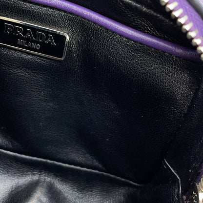 PRADA Studded Camera Bag Shoulder Bag Purple1N1674 Leather