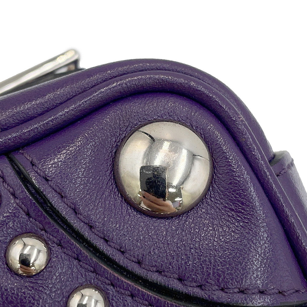 PRADA Studded Camera Bag Shoulder Bag Purple1N1674 Leather