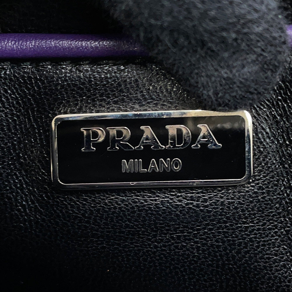 PRADA Studded Camera Bag Shoulder Bag Purple1N1674 Leather