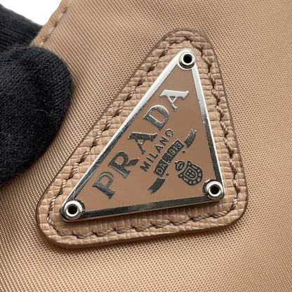 PRADA Re-Edition2005 ChainShoulder Bag Beige1BH204 Nylon