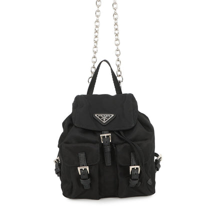 PRADA Mini Backpack Chain Shoulder Bag Black1BH029 Nylon