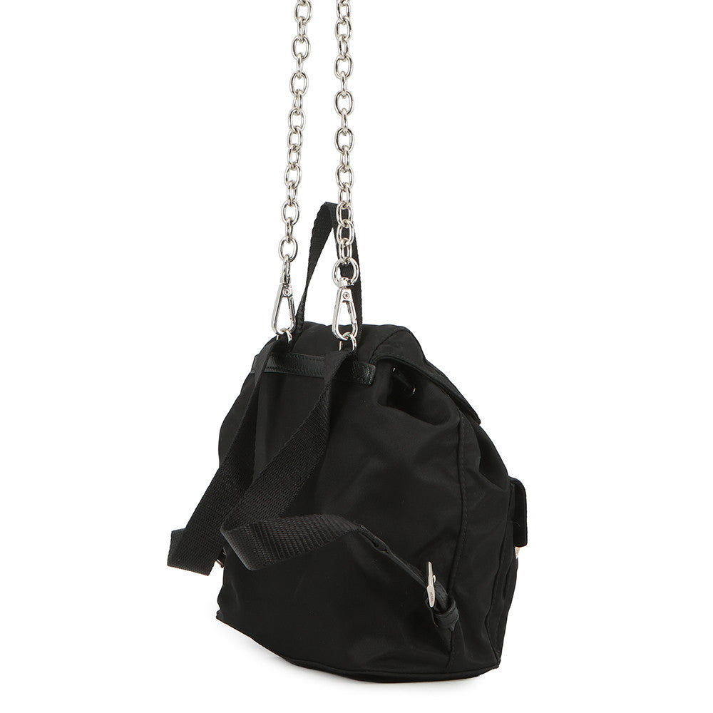 PRADA Mini Backpack Chain Shoulder Bag Black1BH029 Nylon