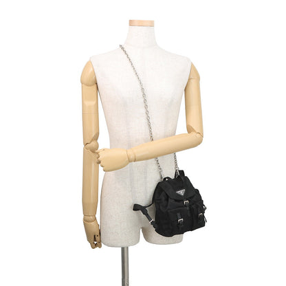 PRADA Mini Backpack Chain Shoulder Bag Black1BH029 Nylon
