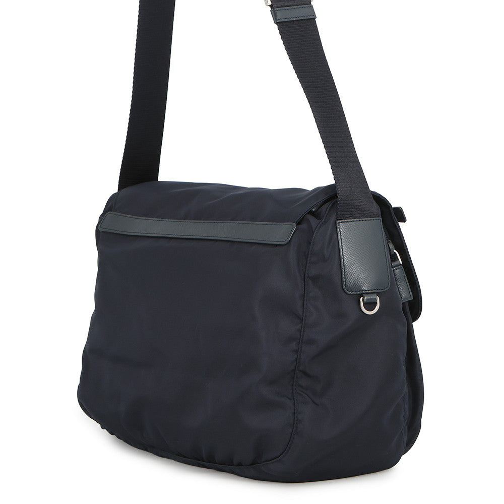 PRADA Logo Shoulder Bag NavyBT1738 Nylon