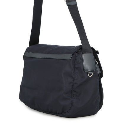 PRADA Logo Shoulder Bag NavyBT1738 Nylon