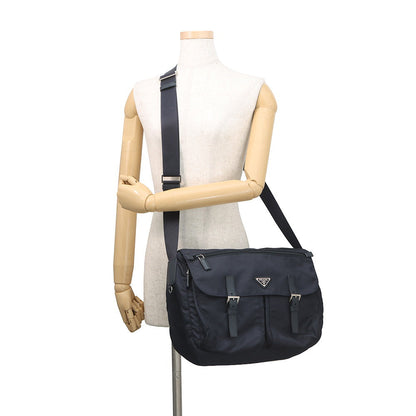 PRADA Logo Shoulder Bag NavyBT1738 Nylon