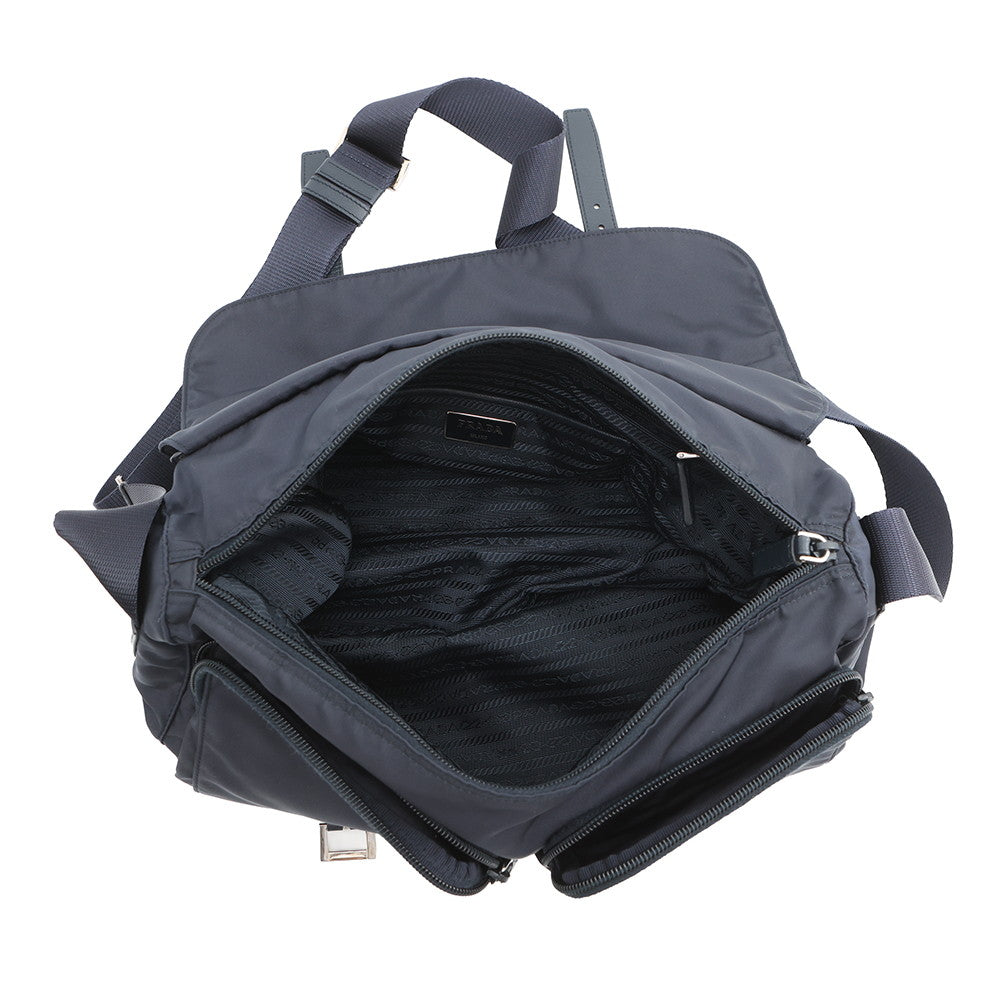 PRADA Logo Shoulder Bag NavyBT1738 Nylon