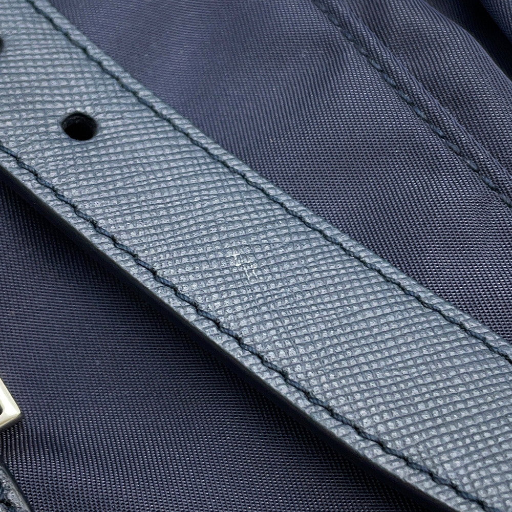 PRADA Logo Shoulder Bag NavyBT1738 Nylon