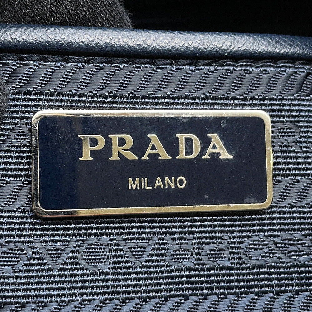PRADA Logo Shoulder Bag NavyBT1738 Nylon