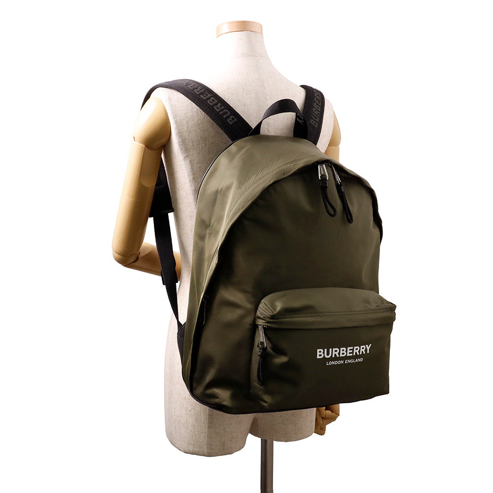BURBERRY Logo Backpack Khaki Nylon