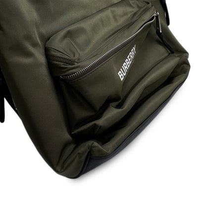 BURBERRY Logo Backpack Khaki Nylon