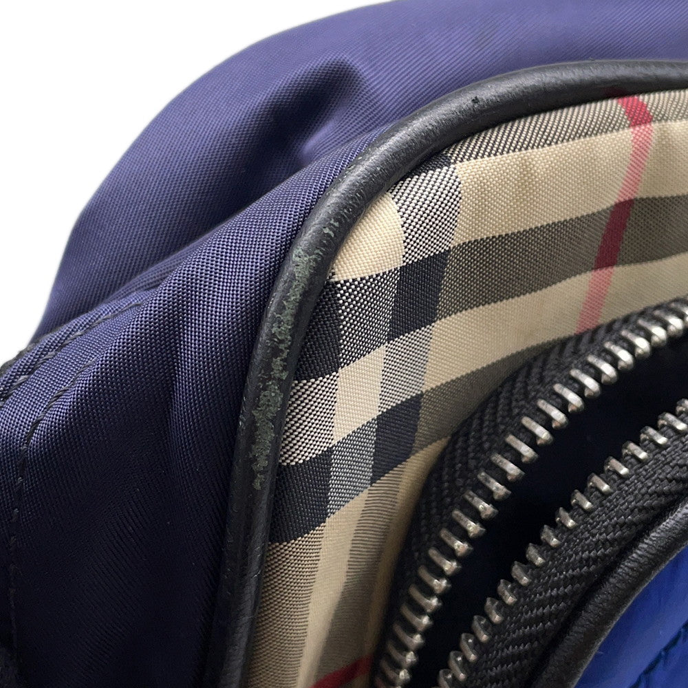 BURBERRY Check Backpack Beige/Blue/Khaki Nylon