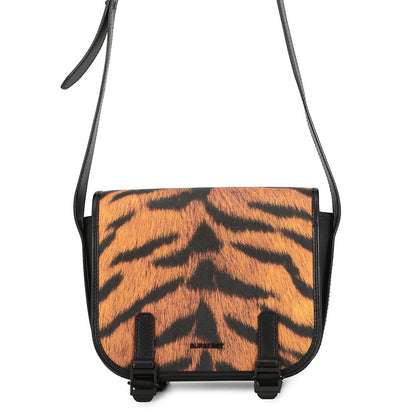BURBERRY Tiger print messenger bag Orange/Black8050873 PVC Leather