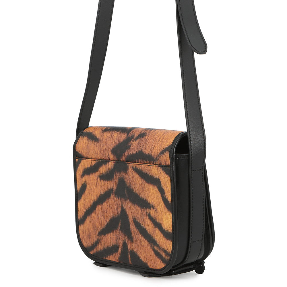 BURBERRY Tiger print messenger bag Orange/Black8050873 PVC Leather