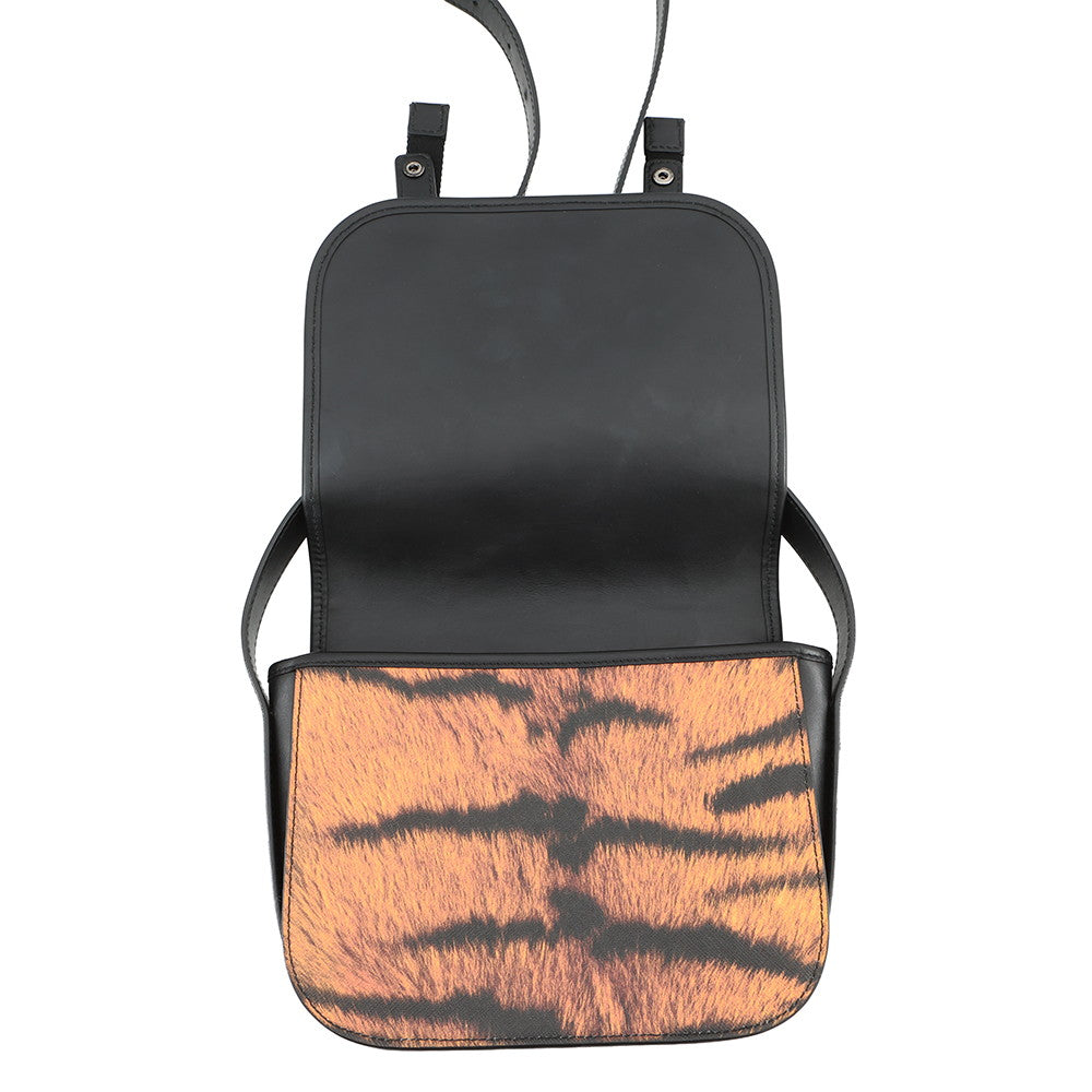 BURBERRY Tiger print messenger bag Orange/Black8050873 PVC Leather