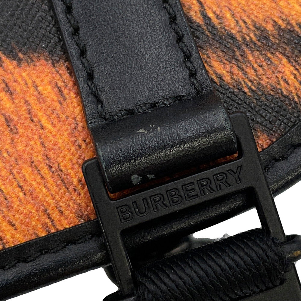 BURBERRY Tiger print messenger bag Orange/Black8050873 PVC Leather