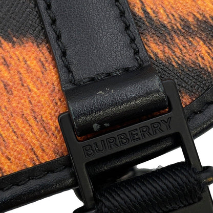 BURBERRY Tiger print messenger bag Orange/Black8050873 PVC Leather