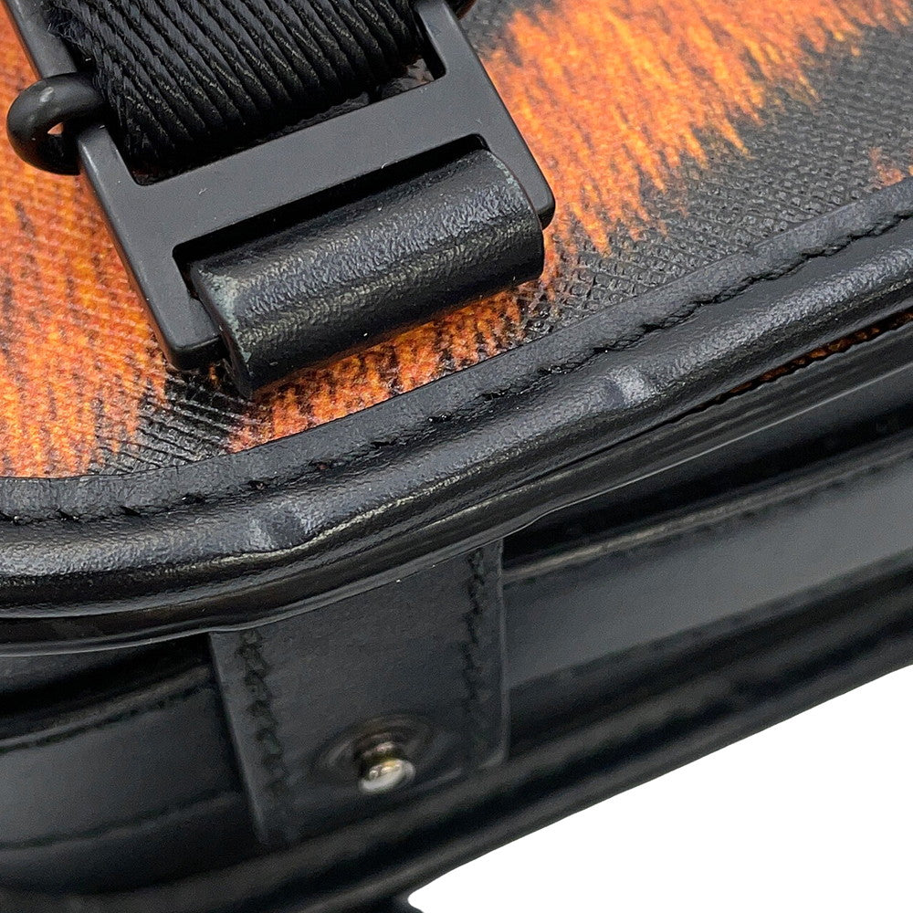 BURBERRY Tiger print messenger bag Orange/Black8050873 PVC Leather