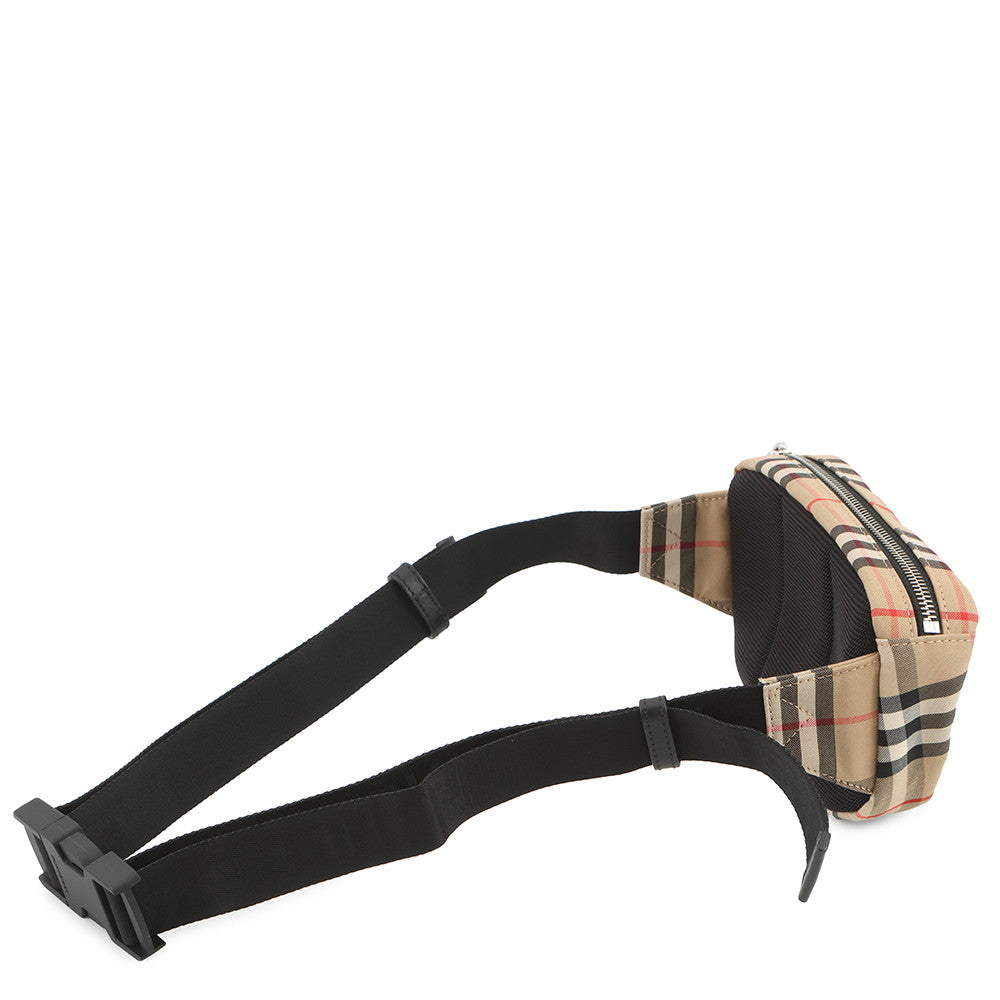 BURBERRY Checkered Crossbody Bag Beige8014420 Nylon