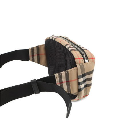 BURBERRY Checkered Crossbody Bag Beige8014420 Nylon