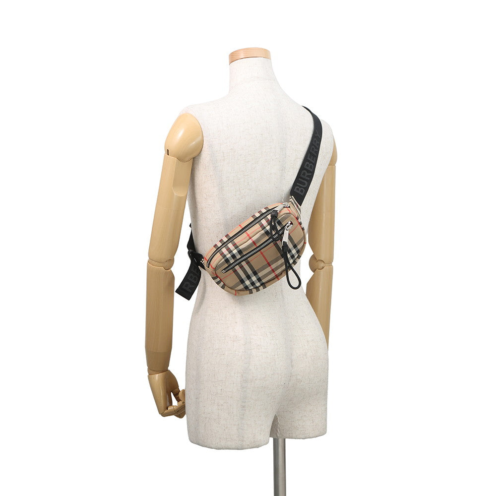 BURBERRY Checkered Crossbody Bag Beige8014420 Nylon