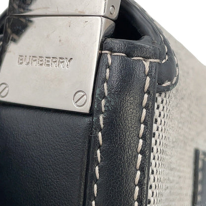 BURBERRY Olympia Half Moon Shoulder Bag Black/Gray8039779 Canvas Leather Size Small