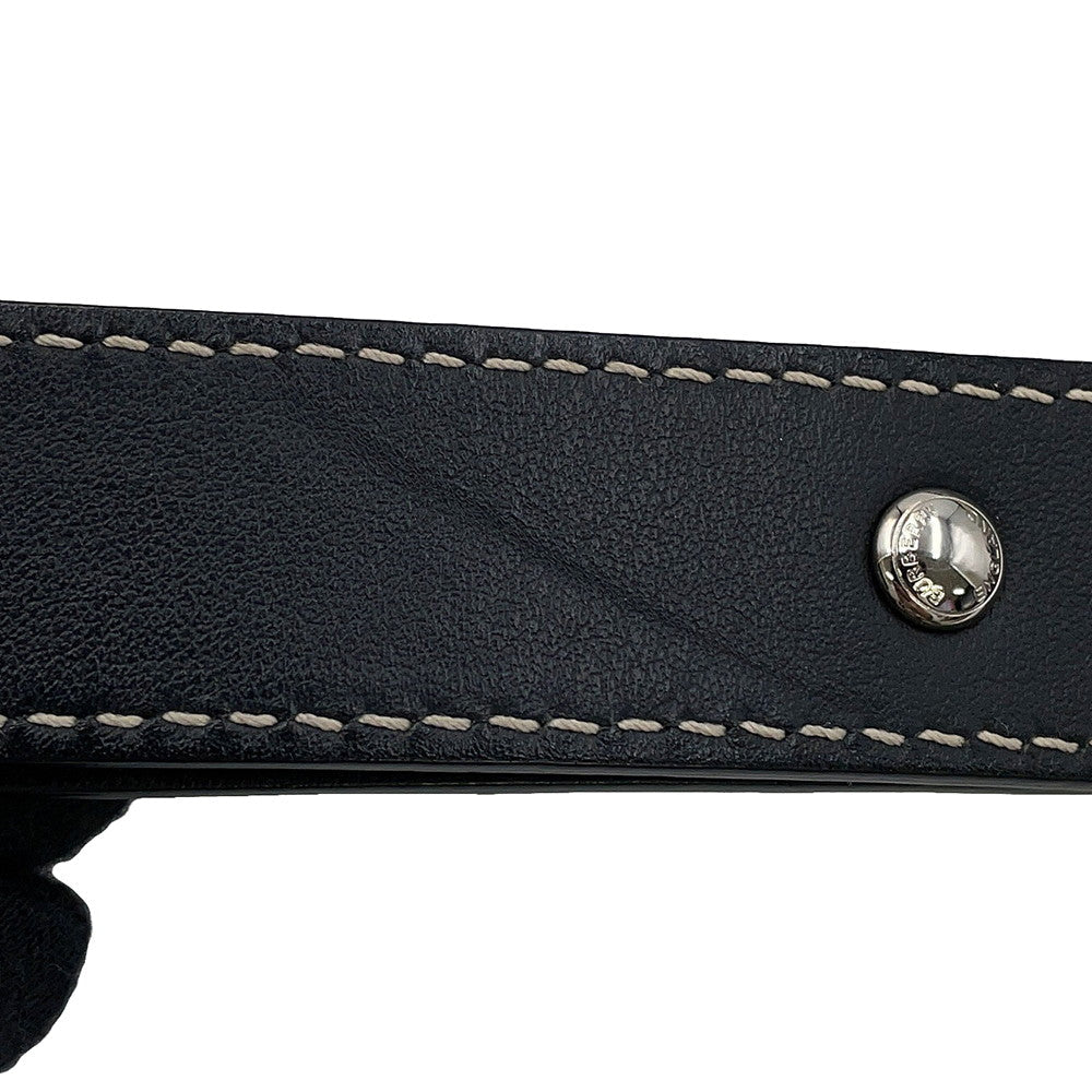 BURBERRY Olympia Half Moon Shoulder Bag Black/Gray8039779 Canvas Leather Size Small