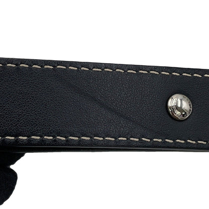 BURBERRY Olympia Half Moon Shoulder Bag Black/Gray8039779 Canvas Leather Size Small