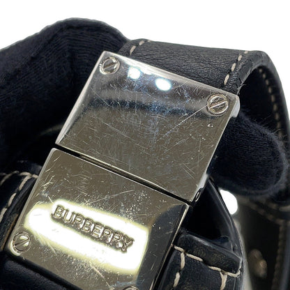 BURBERRY Olympia Half Moon Shoulder Bag Black/Gray8039779 Canvas Leather Size Small