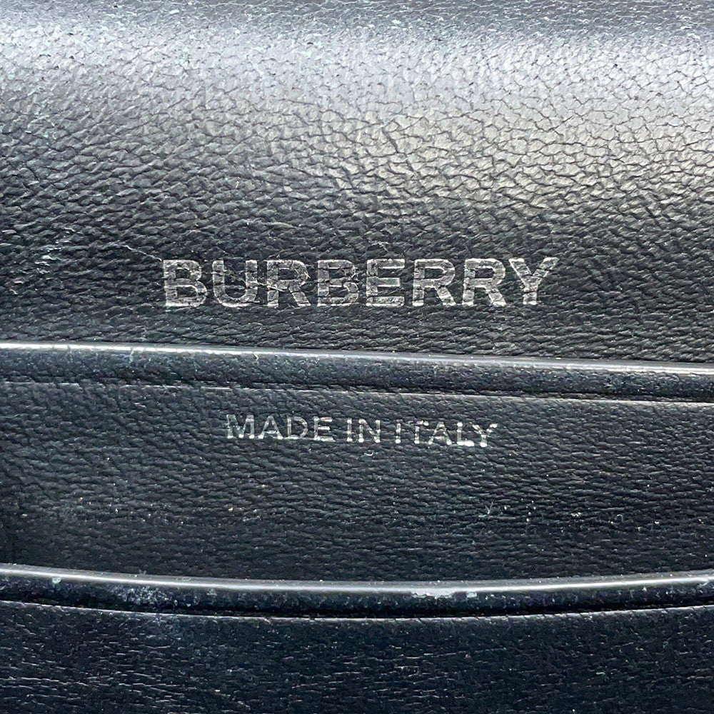 BURBERRY Olympia Half Moon Shoulder Bag Black/Gray8039779 Canvas Leather Size Small