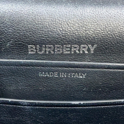 BURBERRY Olympia Half Moon Shoulder Bag Black/Gray8039779 Canvas Leather Size Small