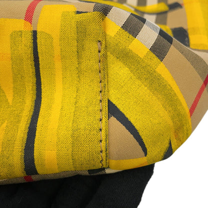 BURBERRY SONNY Vintage Check Print Crossbody Bag Beige/Yellow/Black40742141 Nylon Leather Size Large