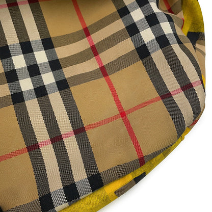 BURBERRY SONNY Vintage Check Print Crossbody Bag Beige/Yellow/Black40742141 Nylon Leather Size Large