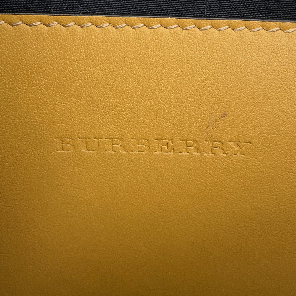 BURBERRY SONNY Vintage Check Print Crossbody Bag Beige/Yellow/Black40742141 Nylon Leather Size Large