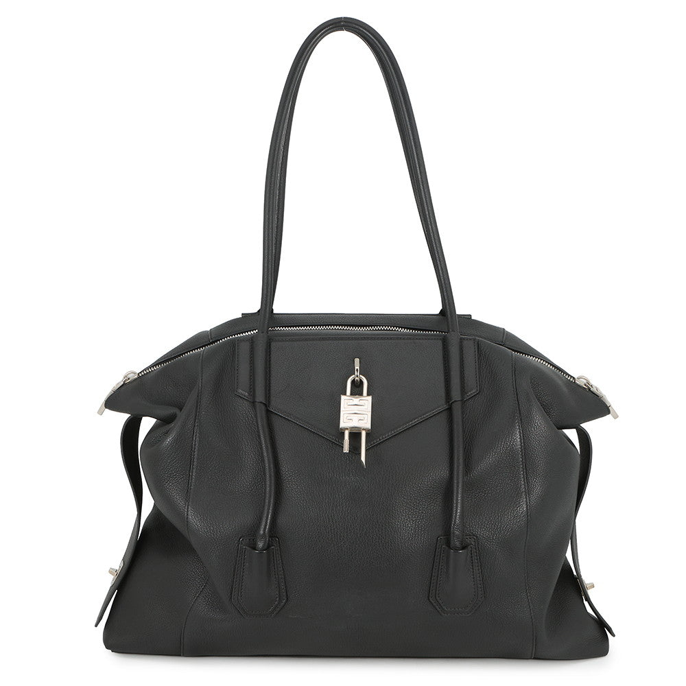Givenchy Antigona Padlock Soft Tote Bag BlackBK508DK154-001 Leather Size Large