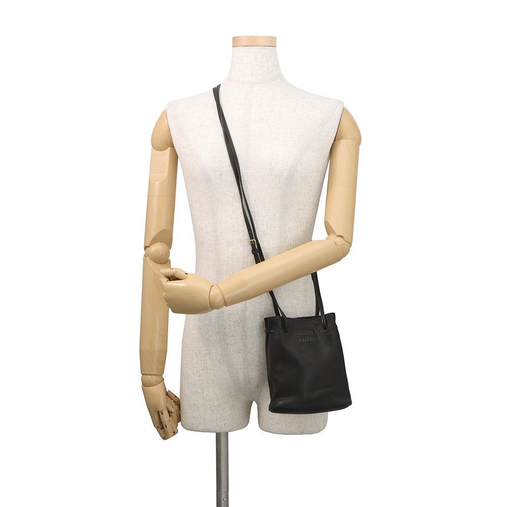 MIUMIU Logo Shoulder Pouch Black5NF460_AEFX_F0002 Nappa Leather