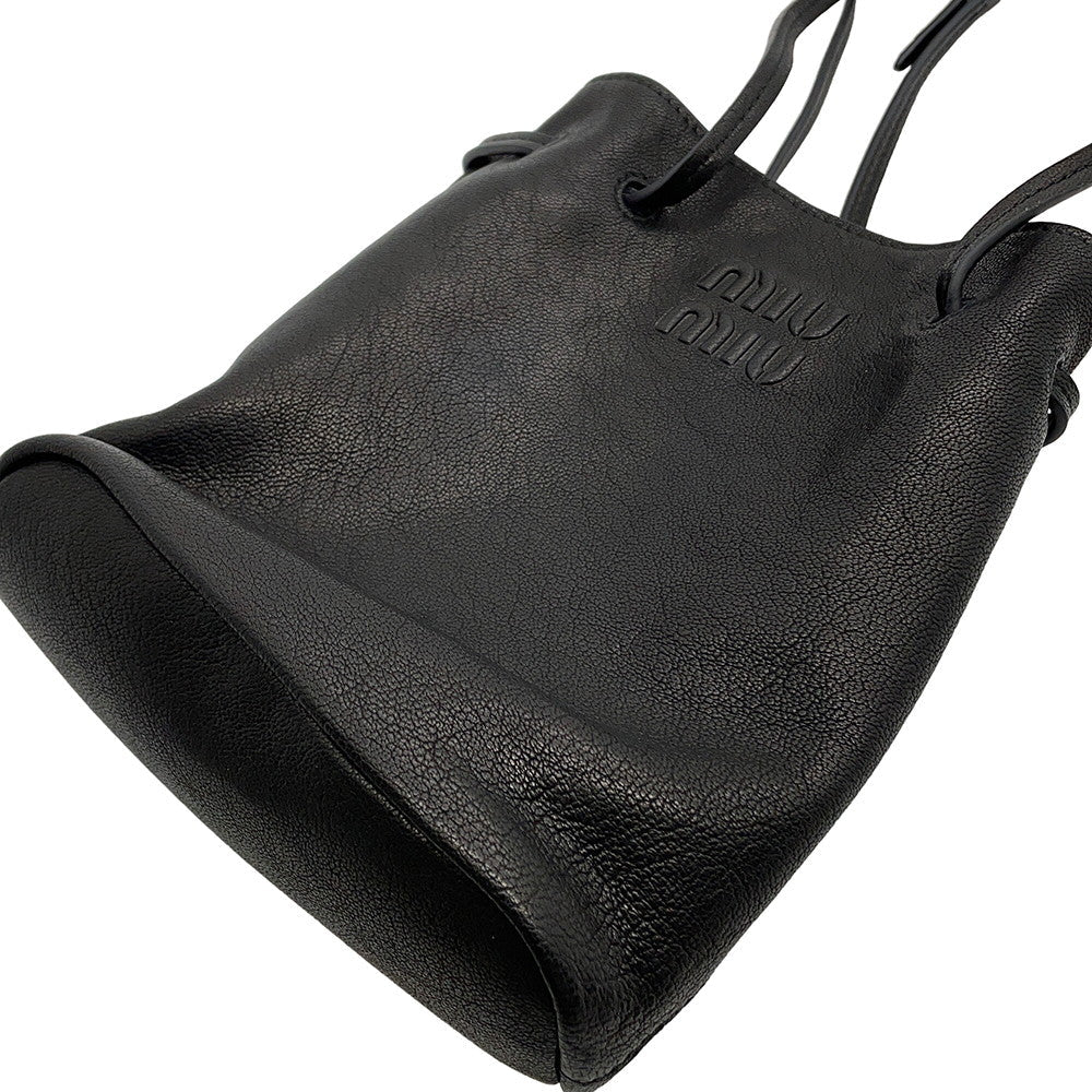 MIUMIU Logo Shoulder Pouch Black5NF460_AEFX_F0002 Nappa Leather