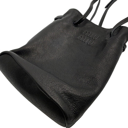 MIUMIU Logo Shoulder Pouch Black5NF460_AEFX_F0002 Nappa Leather
