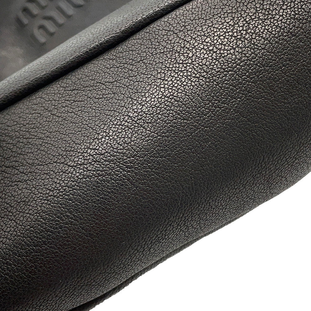 MIUMIU Logo Shoulder Pouch Black5NF460_AEFX_F0002 Nappa Leather