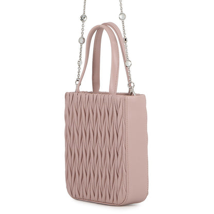 MIUMIU Matelassé Crystal 2-way Handbag Pink5BA220 Leather