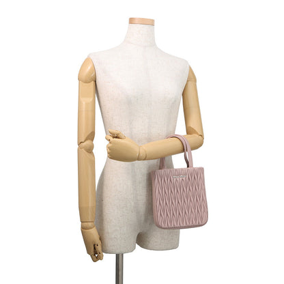 MIUMIU Matelassé Crystal 2-way Handbag Pink5BA220 Leather