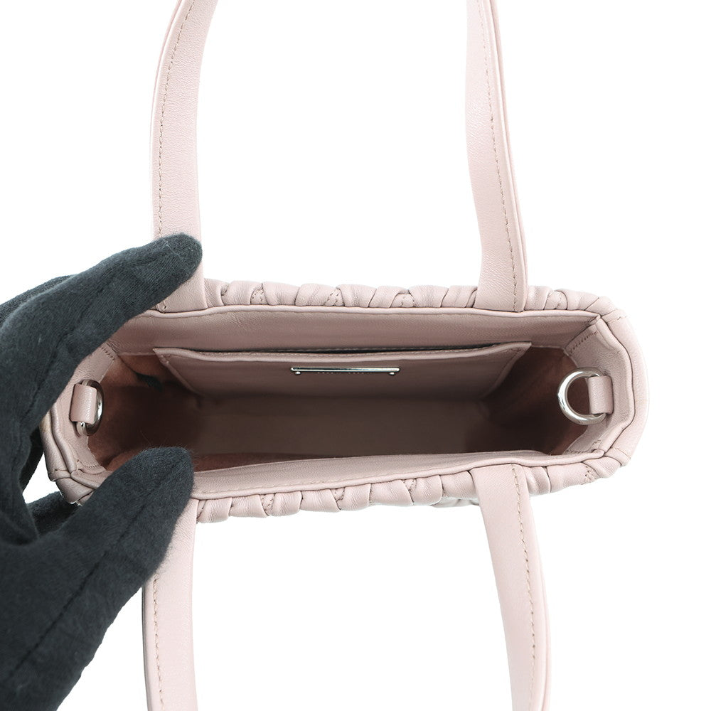 MIUMIU Matelassé Crystal 2-way Handbag Pink5BA220 Leather