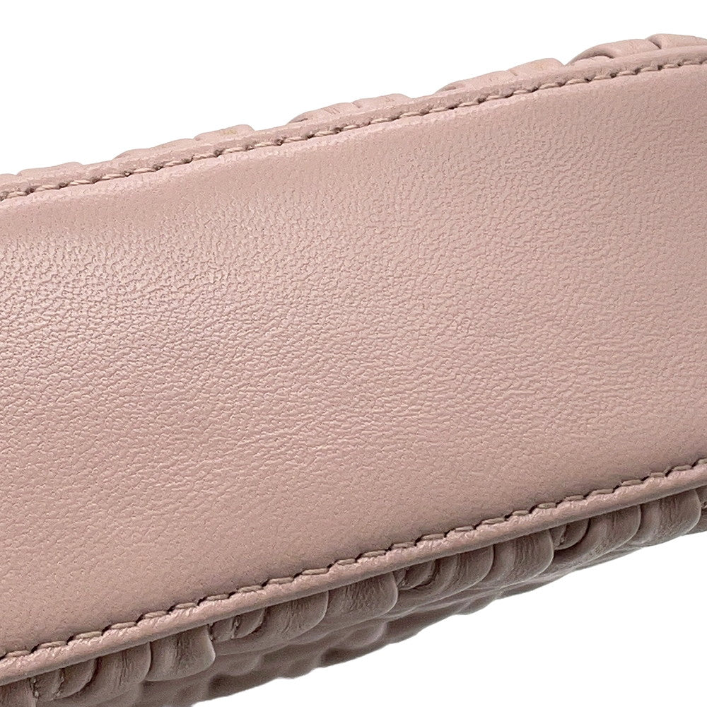 MIUMIU Matelassé Crystal 2-way Handbag Pink5BA220 Leather