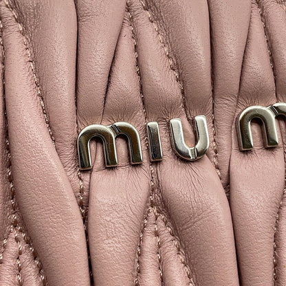 MIUMIU Matelassé Crystal 2-way Handbag Pink5BA220 Leather